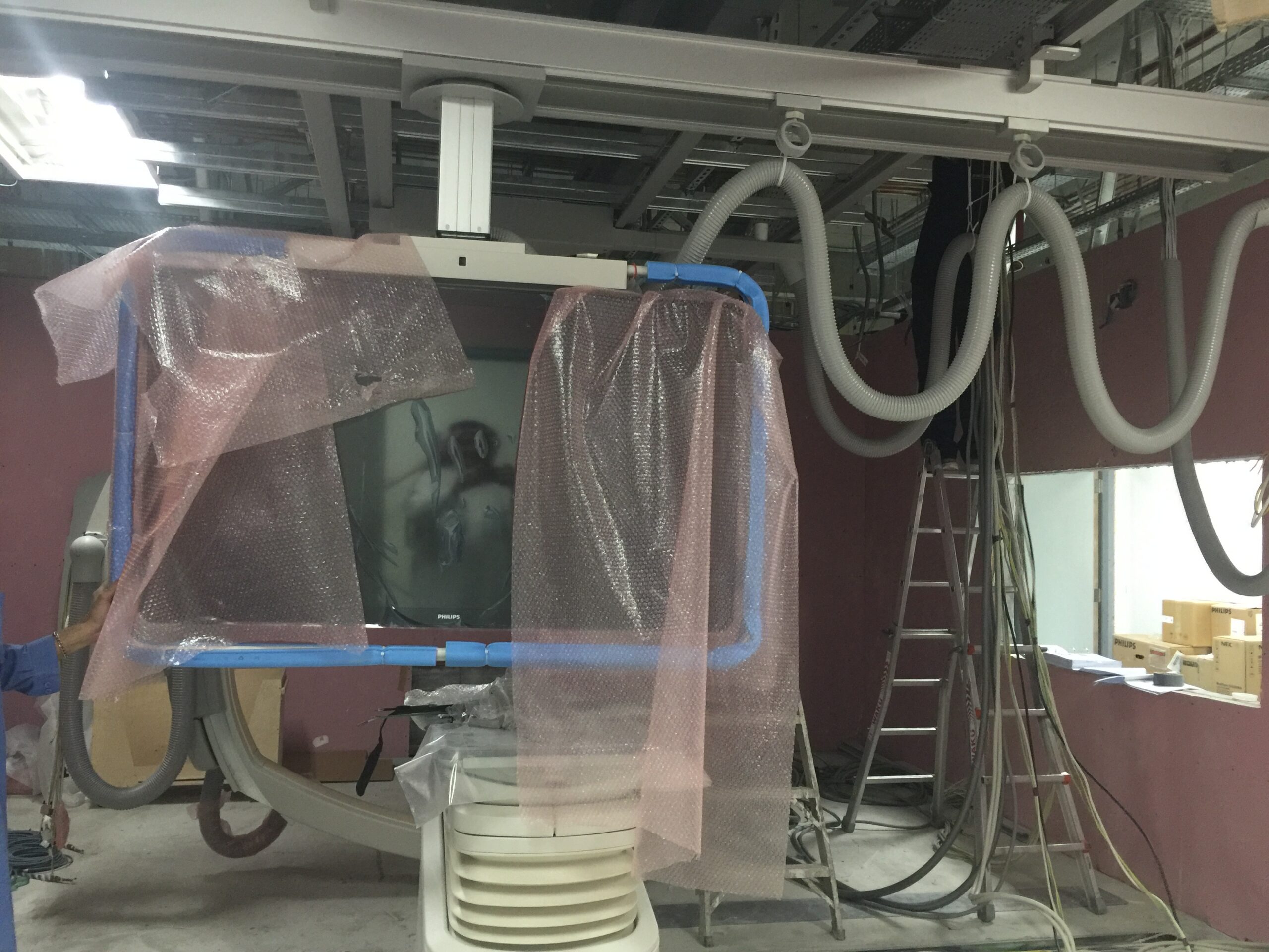 A cardiac catheterisation laboratory.