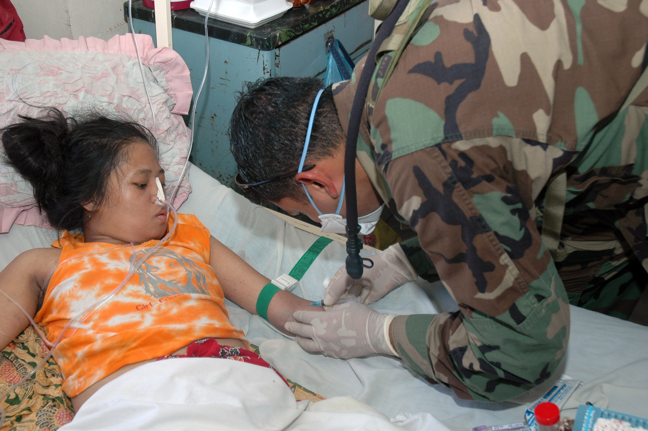 An intensive care unit.