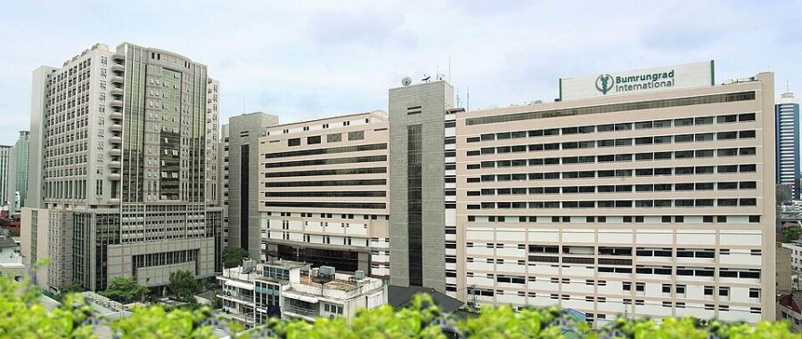 The Bumrungrad International Hospital campus in the Nana district of Bangkok.