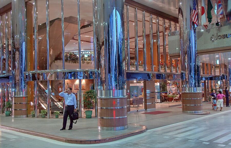 The interior of the entrance building.