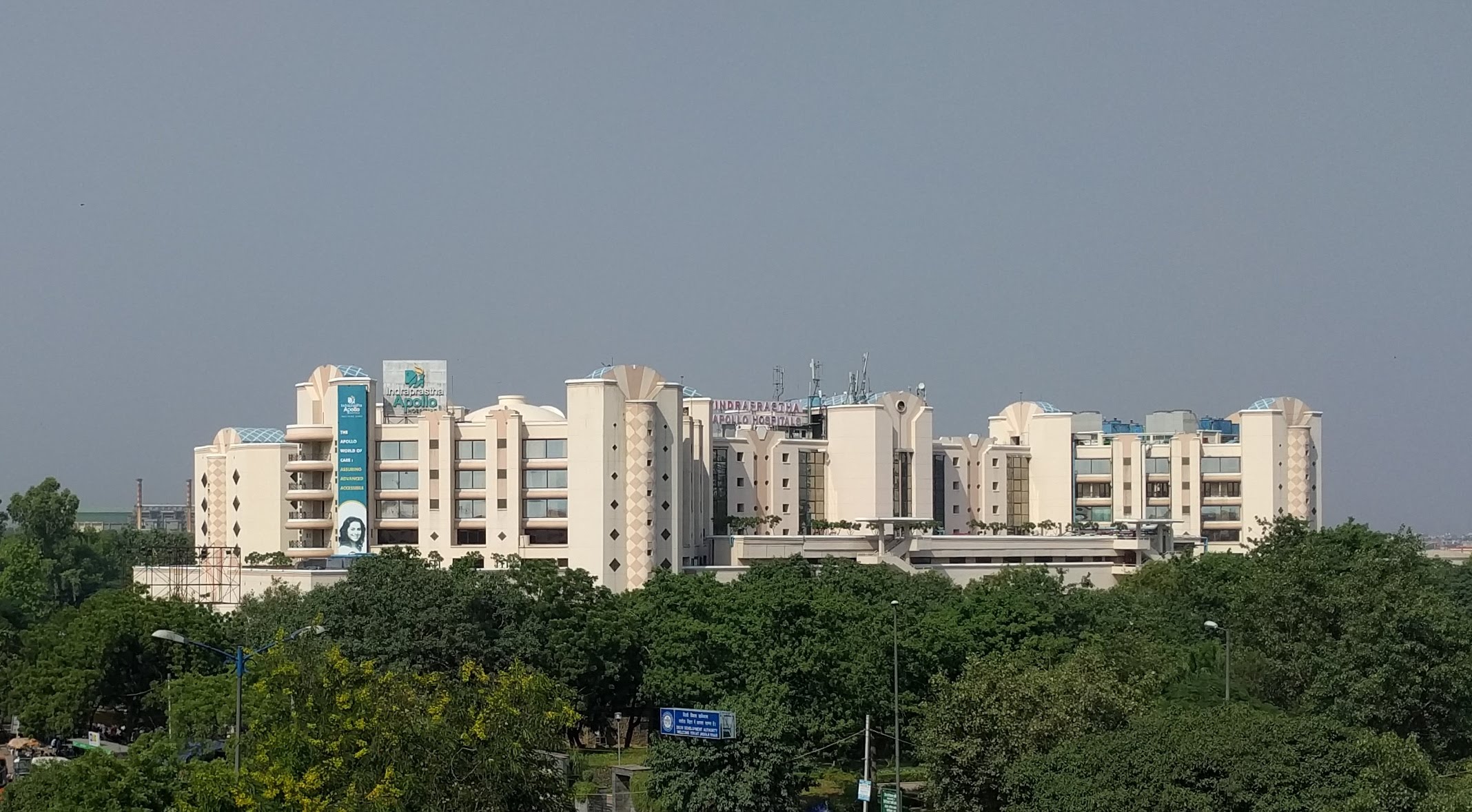 A large private hospital building in New Delhi