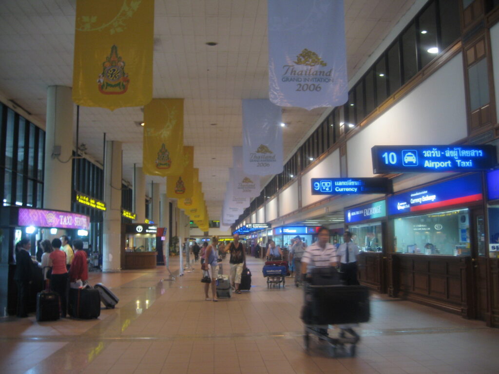 The arrival hall at Don Mueang, Bangkok International Airport