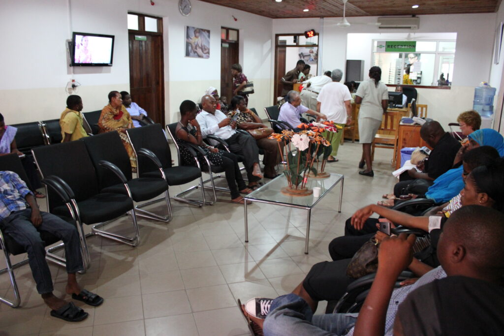 A waiting room at the CCBRT Disability Hospital