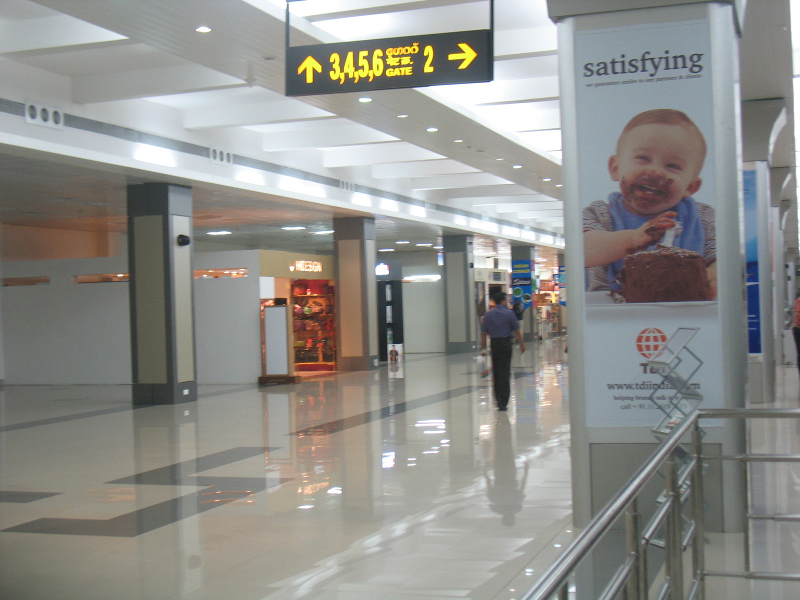 The international terminal departure concourse at Cochin International Airport