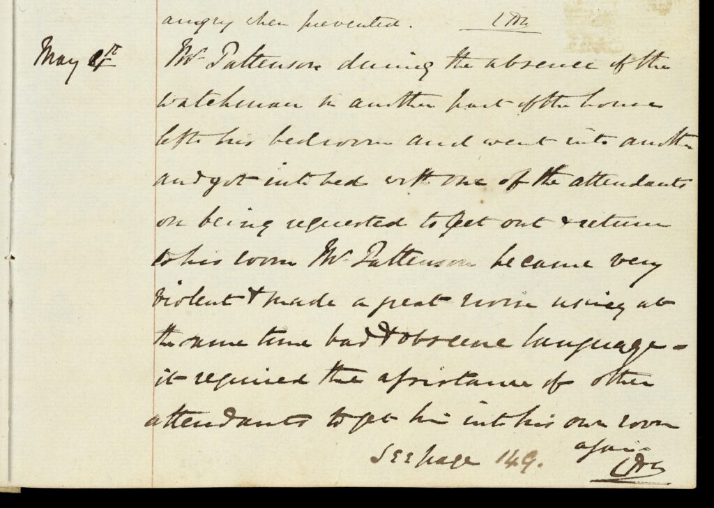 A handwritten page from a nineteenth-century clinical casebook