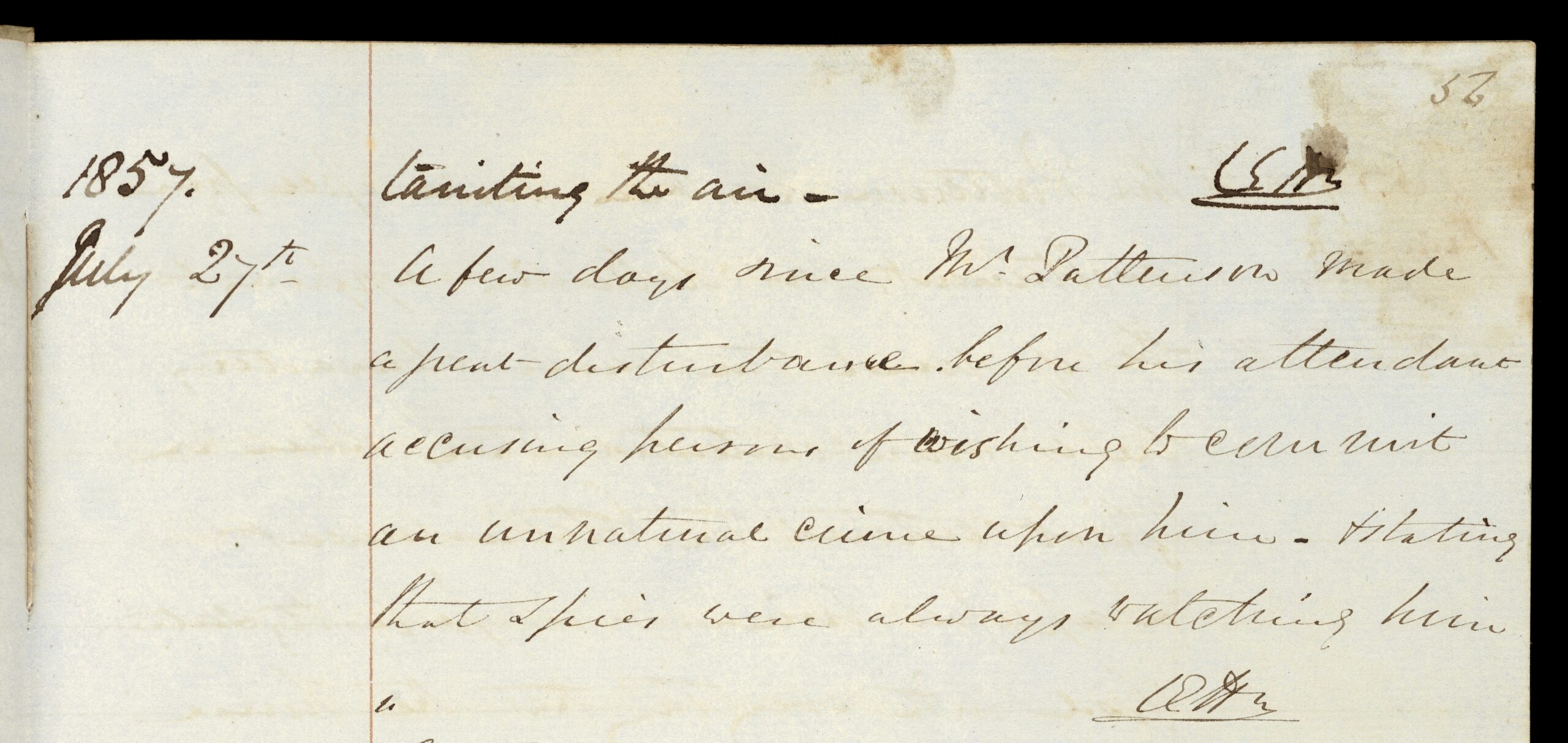 An earlier page of clinical notes on the same patient, from the previous year