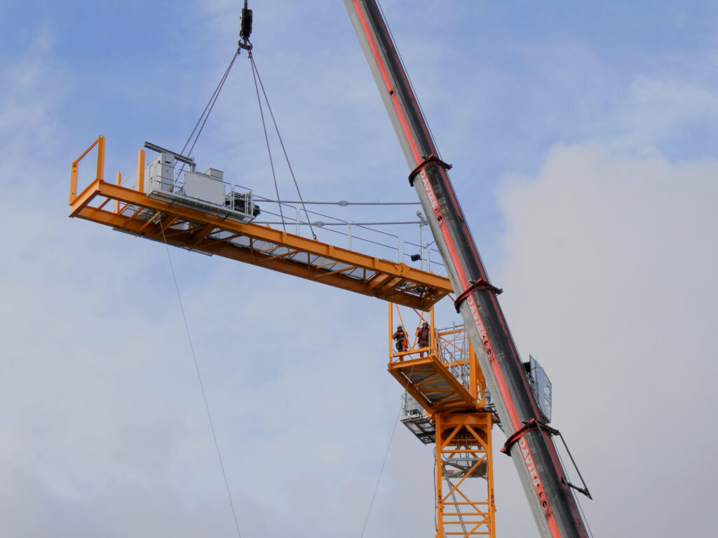 Cranes and construction plant at a hospital building site