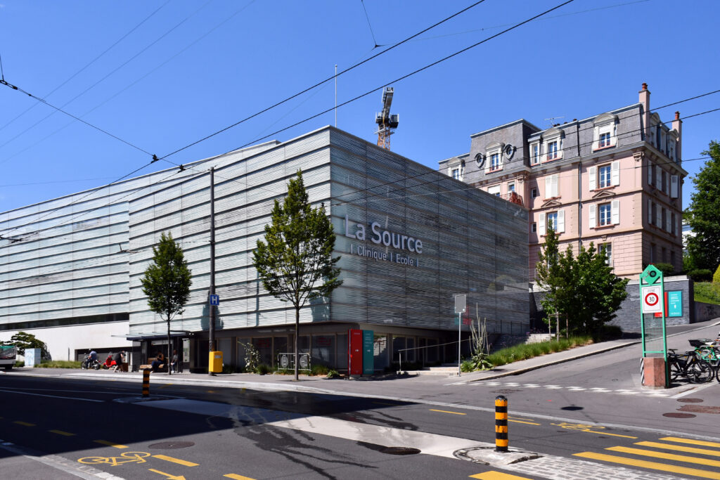 Clinique de La Source private hospital building in Lausanne, Switzerland