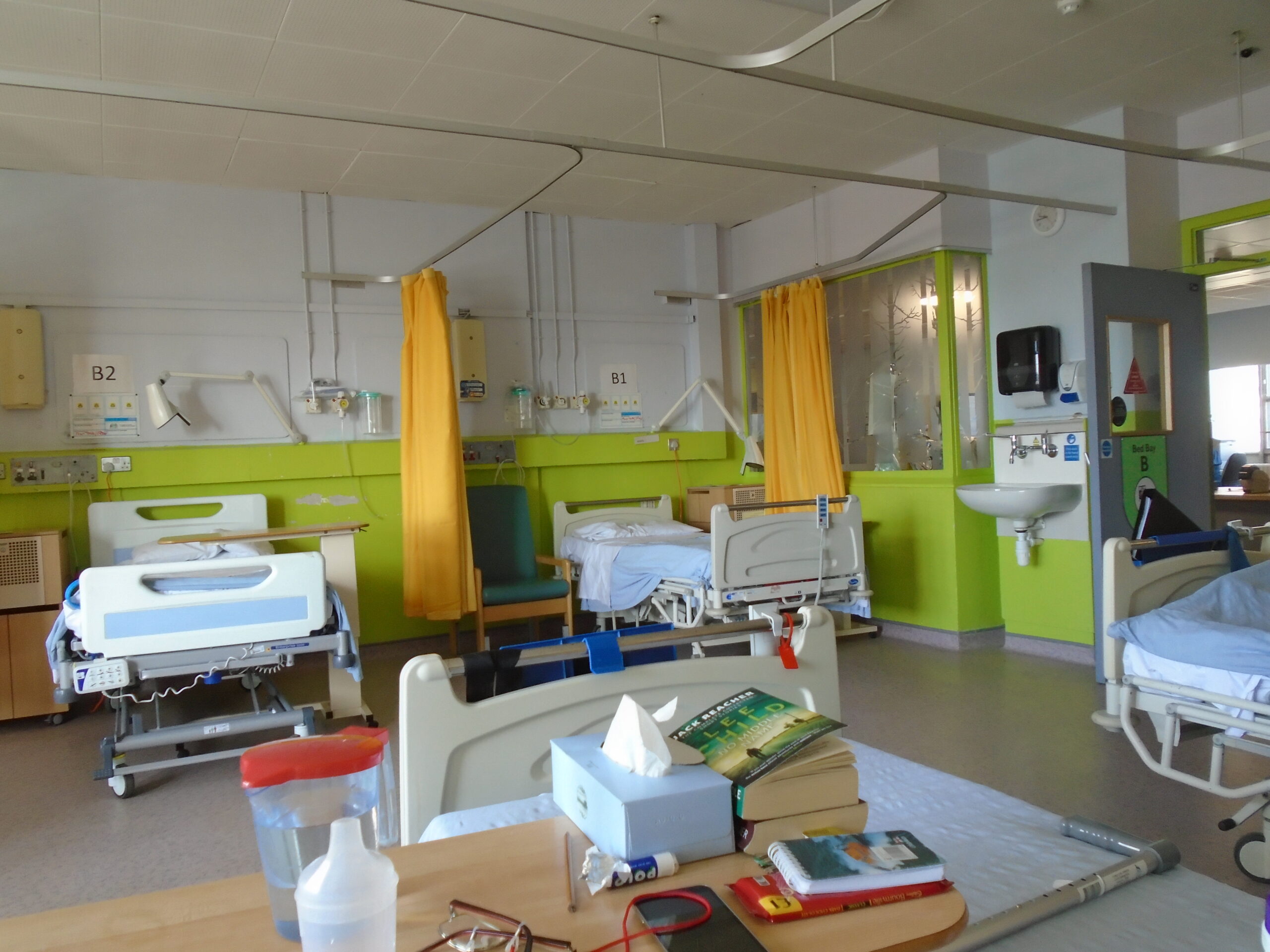 Empty beds in a hospital inpatient ward bay